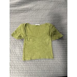 Green square neck tank